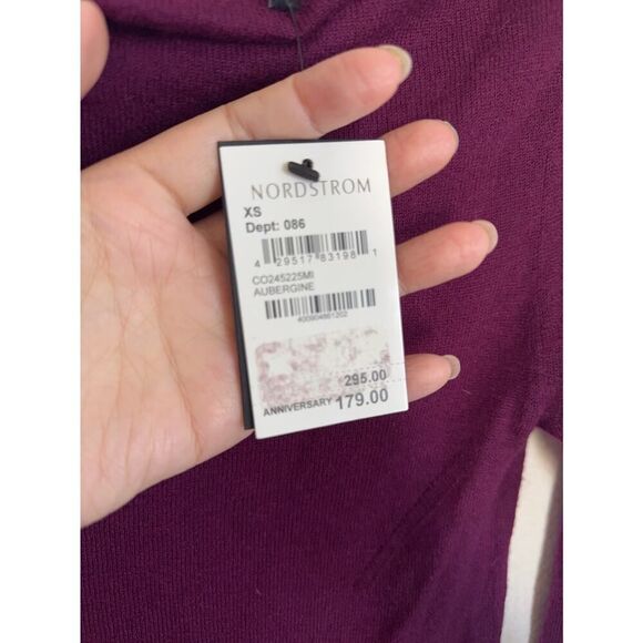 Nordstrom Signature cashmere sweater in purple XS - Picture 3 of 8